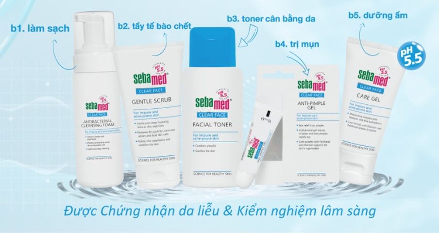 Gel dưỡng ẩm dành cho da dầu mụn, kem dưỡng chuẩn cân bằng Sebamed Clear Face Care Gel pH5.5 (50ml)
