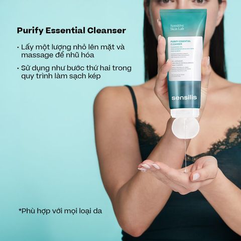 Gel Rửa mặt Kiểm soát dầu nhờn Sensilis Purify Essential Cleanser 