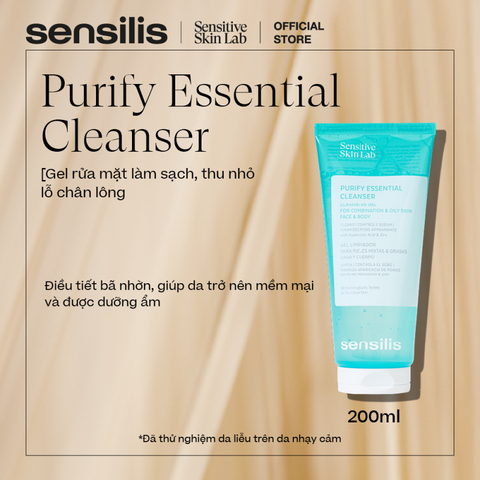 Gel Rửa mặt Kiểm soát dầu nhờn Sensilis Purify Essential Cleanser 