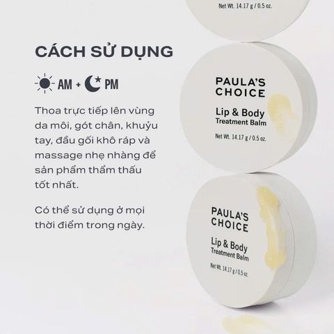Paula's Choice Sáp dưỡng ẩm dành cho môi và phần da khô trên cơ thể Lip & Body Treatment Balm 14.17 gam