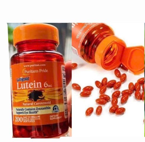 Viên uống bổ mắt Puritan's Pride Lutigold Lutein 6mg 200 viên - Giúp giảm mỏi mắt, tăng cường thị lực, hàng nhập Mỹ