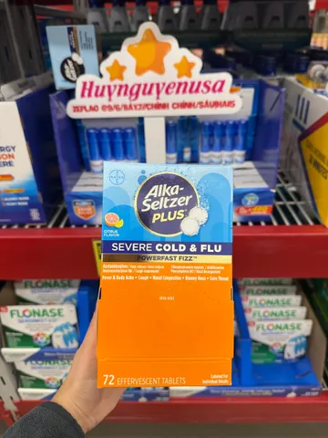 Viên sủi giảm cảm lạnh Alka Seltzer Plus 72 viên
