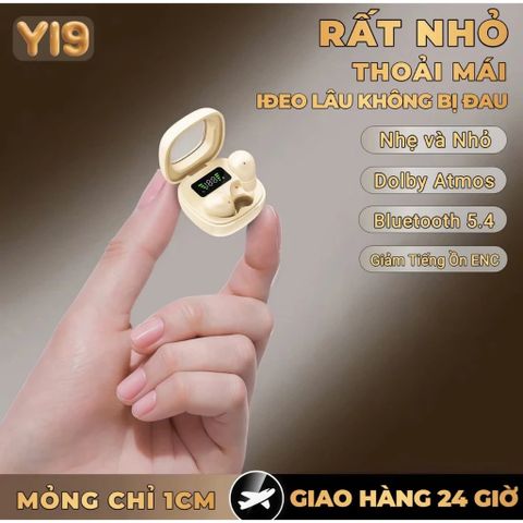 Tai Nghe Bluetooth Y19 Siêu Bé , Âm Thanh HiFi Nổi , Có Micro Đàm Thoại , Hiện Thị Màn Hình Kỹ Thuật 748515
