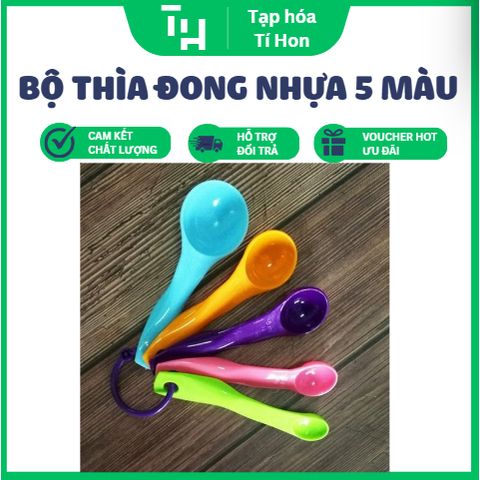 Bộ thìa đong nhựa 5 màu (TH537)