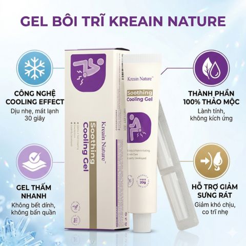 Kem Bôi Trĩ Kreain Nature Soothing Cooling - Kem Trĩ Thảo Dược Giảm Sưng Rát, Mát Lạnh, Dịu Nhẹ Vùng Hậu Môn 20g