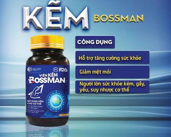 Kẽm boos man hộp 90 viên dùng được 3 tháng hỗ trợ phong độ nam, giảm mệt mỏi