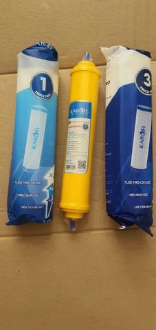Bộ 3 Lõi Lọc Nước Karofi Số 123 - Lõi Thay Thế Chính Hãng Cho Máy Lọc Karofi K8RO-H - Xử Lý Nước Cứng, Loại Bỏ Cặn Bẩn