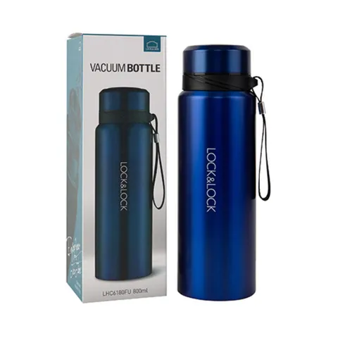 Bình Giữ Nhiệt LocknLock Vacuum Bottle 800ml Bằng Thép Không Gỉ -Xanh Đậm, Đen- LHC6180
