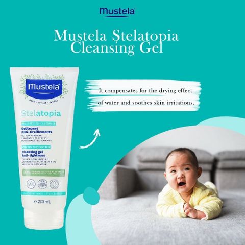 Sữa Tắm Gội Mustela 200ml Cho Bé Viêm Da Cơ Địa, Chàm Thể Tạng - Dịu Nhẹ, Không Mùi, Chống Dị Ứng, Dành Cho Da Nhạy Cảm