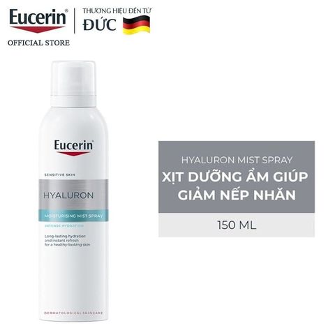 Xịt Dưỡng Ẩm Eucerin Hyaluron Mist Spray 150ml - Nước Xịt Khoáng Dành Cho Da Nhạy Cảm, Dưỡng Ẩm & Làm Sáng Da