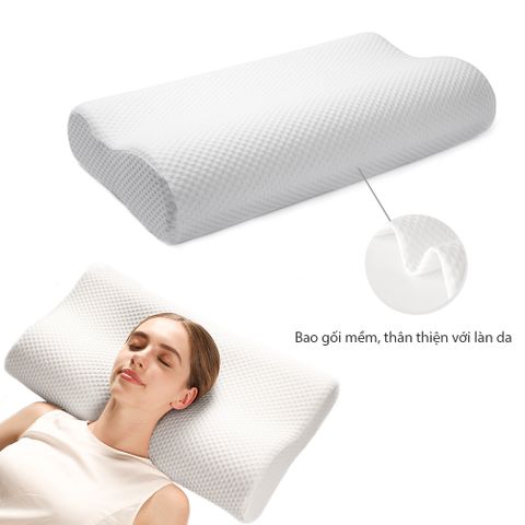 Gối Cao Su Non Cao Cấp – Gối Ngủ Chống Mỏi Cổ, Thấm Hút Tốt, Phù Hợp Mọi Tư Thế