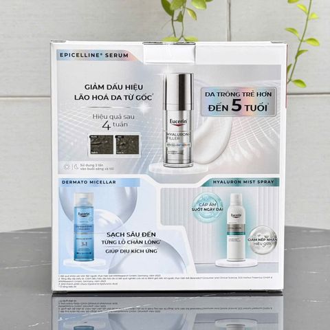 Bộ Chăm Sóc Da Eucerin Hyaluron Filler Epicelline Serum + Micellar Water + Mist Spray cấp ẩm