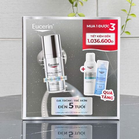 Bộ Chăm Sóc Da Eucerin Hyaluron Filler Epicelline Serum + Micellar Water + Mist Spray cấp ẩm