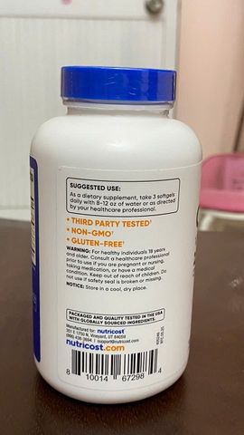 Viên Omega 3 2500mg Nutricost - Hỗ trợ sức khỏe tim mạch, mắt, thần kinh và xương khớp - 120 viên cao cấp từ USA