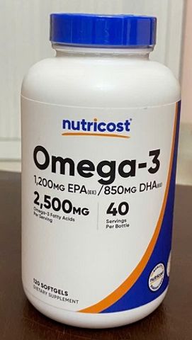 Viên Omega 3 2500mg Nutricost - Hỗ trợ sức khỏe tim mạch, mắt, thần kinh và xương khớp - 120 viên cao cấp từ USA