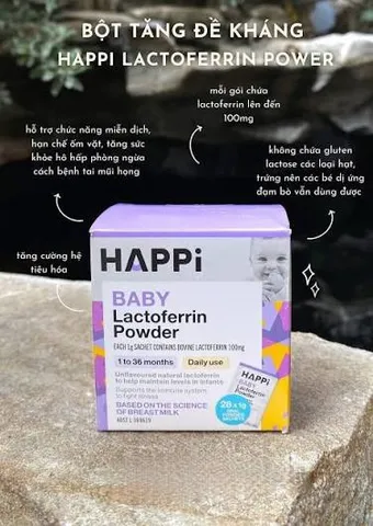 Men Happi Baby Lactoferrin 28g – Tăng miễn dịch, hỗ trợ tiêu hóa, phát triển trí não hàng Úc