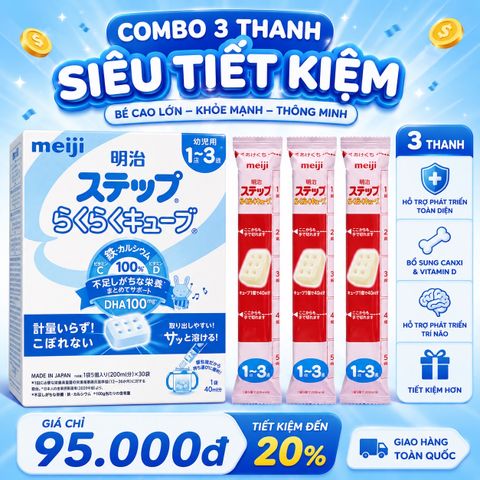 Tách lẻ 1 thanh sữa Meiji nội địa Nhật cho bé từ 1-3 tuổi (Combo 3 thanh tiết kiệm)