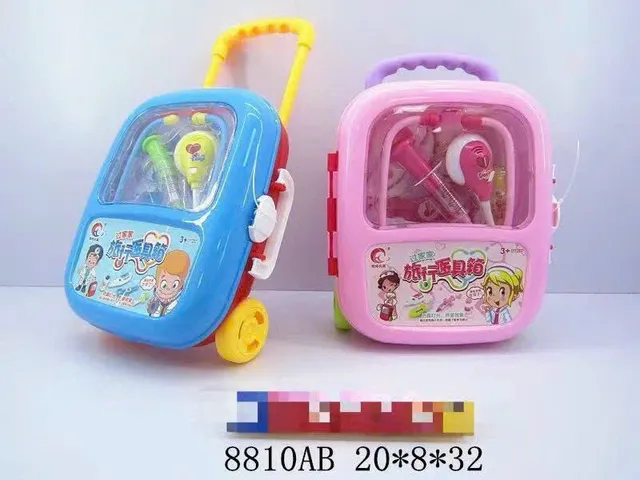 8810 Giao màu ngẫu nhiên vali đồ chơi bác sĩ, đồ chơi y tế