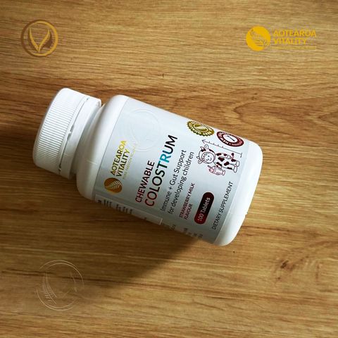 Kẹo sữa non hỗ trợ miễn dịch và đường ruột cho bé Aotearoa Vitality Chewable Colostrum 100 viên