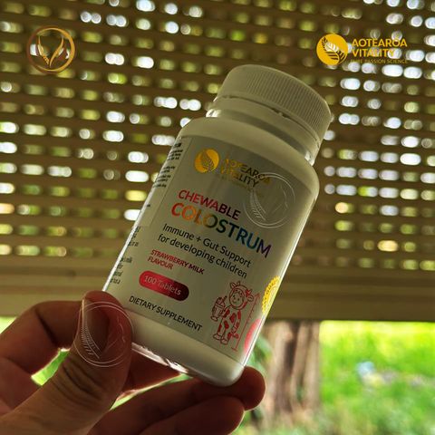 Kẹo sữa non hỗ trợ miễn dịch và đường ruột cho bé Aotearoa Vitality Chewable Colostrum 100 viên