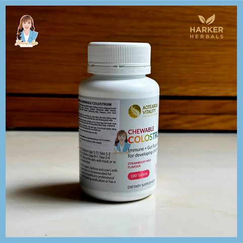 Kẹo sữa non hỗ trợ miễn dịch và đường ruột cho bé New Zealand Aotearoa Vitality Chewable Colostrum 100 viên