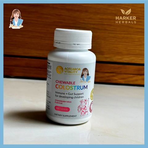 Kẹo sữa non hỗ trợ miễn dịch và đường ruột cho bé New Zealand Aotearoa Vitality Chewable Colostrum 100 viên