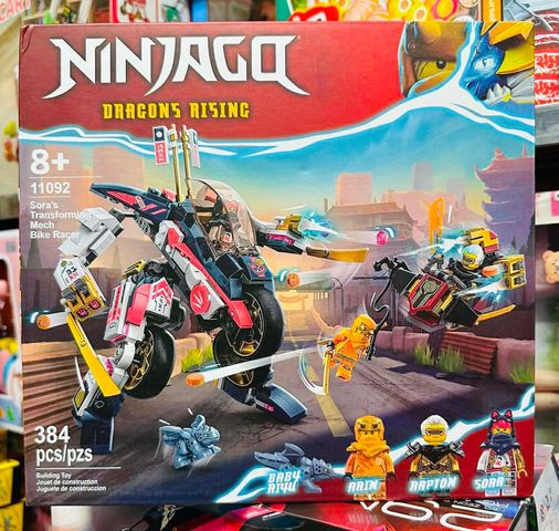 Đồ chơi lắp ráp Ninja city Dragon Rising 11092 80082 Sora's Transforming Mech Bike Racer