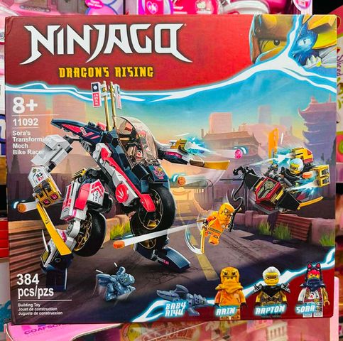 Đồ chơi lắp ráp Ninja city Dragon Rising 11092 80082 Sora's Transforming Mech Bike Racer