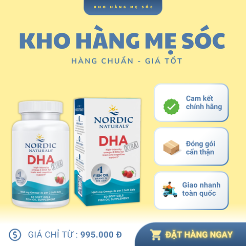 Viên Dầu cá Nordic Naturals DHA Xtra Omega-3 1660mg 60 viên - Mỹ - MẸ SÓC