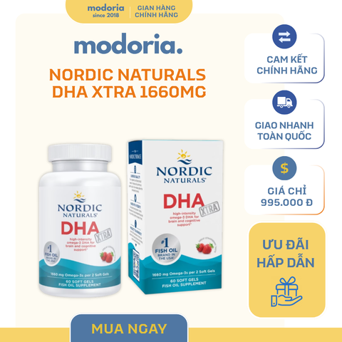 [modoria.] Viên Dầu cá Nordic Naturals DHA Xtra Omega-3 1660mg 60 viên - Mỹ 