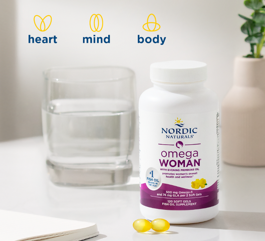 Viên uống Nordic Naturals Omega Woman + Tinh dầu hoa anh thảo 120 viên Mỹ - MẸ SÓC