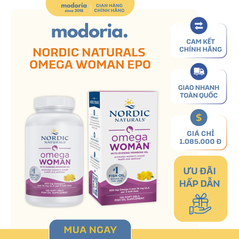[modoria.] Viên uống Nordic Naturals Omega Woman và tinh dầu Hoa anh thảo 120 viên Mỹ