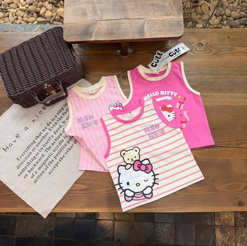 Áo ba lỗ kẻ hello kitty cute đáng yêu xinh xắn mát mẻ mùa hè cho bé gái