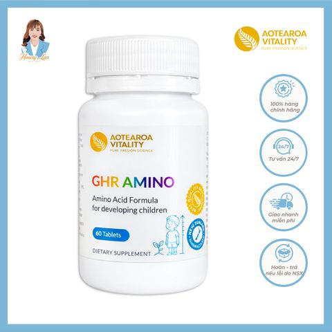 Viên uống giúp bé ăn khỏe ngủ ngon, phát triển chiều cao New Zealand Aotearoa Vitality GHR Amino 60 viên