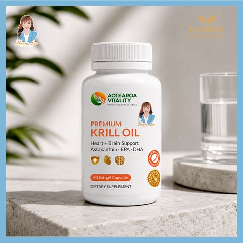 Viên uống dầu nhuyễn thể New Zealand Aotearoa Vitality Premium Krill Oil 60 viên
