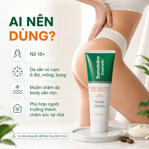 Kem Somatoline Cosmetic Cellulite Caffeine 5% 250ML. hỗ trợ giảm sần da cam, săn mịn body