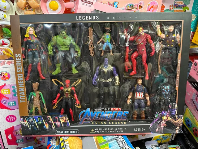 Bộ Mô Hình Siêu Anh Hùng Avengers 10 Nhân Vật Marvel Titan Hero Series 280015, mô hình nhân vật có khớp