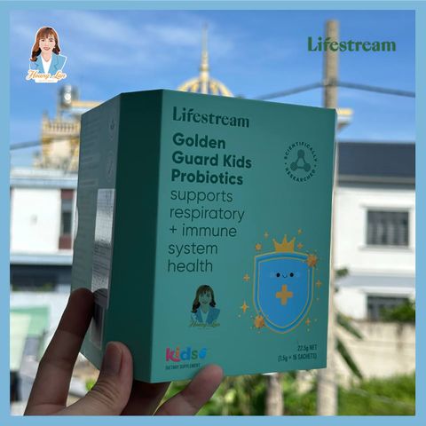 Bột men vi sinh tăng miễn dịch và hô hấp cho trẻ em New Zealand Lifestream Golden Guard Kids Probiotics 15 gói