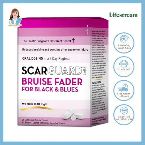 Viên uống ngậm tan vết bầm tím Mỹ Scarguard Bruise Fader For Black & Blues 72 viên