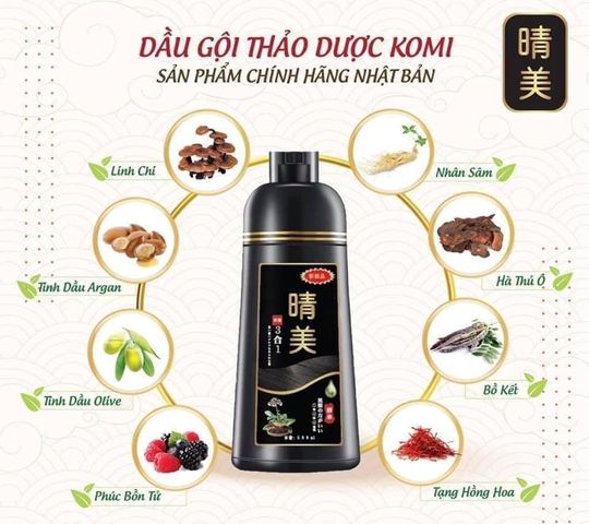 Dầu gội phủ bạc Komi Nhật Bản chai 500ml