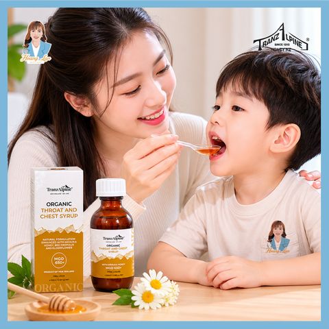 Siro ho, đau rát họng MGO650+ New Zealand TranzAlpine Organic Throat And Chest Syrup 100ml