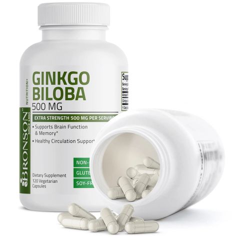Vitamin Organic Ginkgo Biloba 500mg - 120 Viên Bổ Não, Tăng Cường Trí Nhớ, Hỗ Trợ Tuần Hoàn Máu Não - Chất Lượng Mỹ 749669