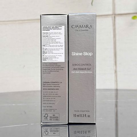 Gel Chấm Mụn Cấp Tốc CASMARA Shine Stop 10ml - Kiểm Dầu Thấm Nhanh Cho Da Dầu Mụn