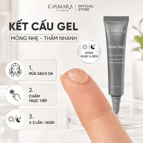 Gel Chấm Mụn Cấp Tốc CASMARA Shine Stop 10ml - Kiểm Dầu Thấm Nhanh Cho Da Dầu Mụn