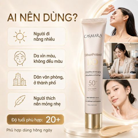 Kem chống nắng nâng tông Casmara UrbanProtect DD Cream SPF50 50ml - Chống lão hoá, chống oxy hoá