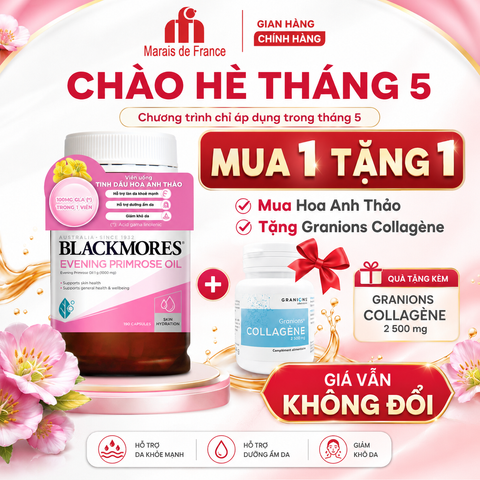 Tinh Dầu Hoa Anh Thảo Blackmores Evening Primrose Oil 190 Viên – Hỗ Trợ Cân Bằng Nội Tiết Nữ và Chăm Sóc Da, Sức Khỏe Phụ Nữ