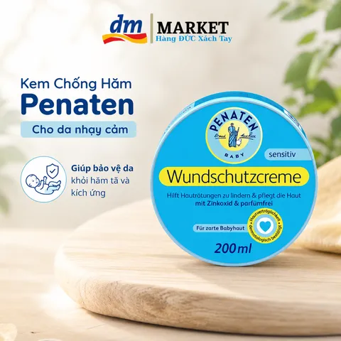 [Hàng Đức] Kem Hăm Penaten Wundschutzcreme 200ml - Kem Bảo Vệ Da Nhạy Cảm, Giảm Mẩn Ngứa, Không Mùi