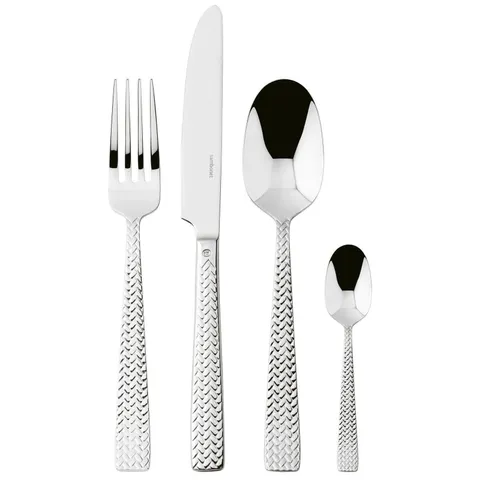Set dao dĩa Sambonet Cortina Stainless Steel Mirror 24 món (Dao, dĩa, thìa lớn, thìa nhỏ)