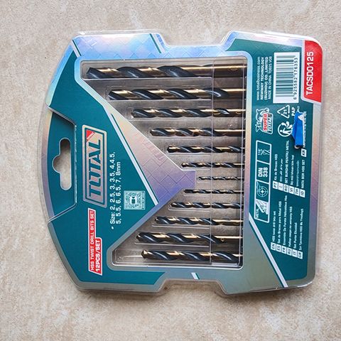 BỘ MŨI KHOAN KIM LOẠI HSS TOTAL TACSD0125 – 12 CHI TIẾT ĐA KÍCH THƯỚC