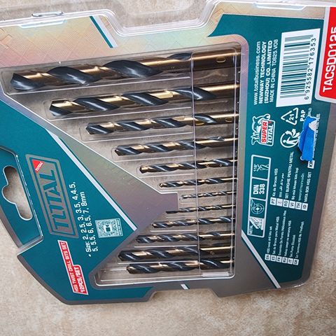 BỘ MŨI KHOAN KIM LOẠI HSS TOTAL TACSD0125 – 12 CHI TIẾT ĐA KÍCH THƯỚC